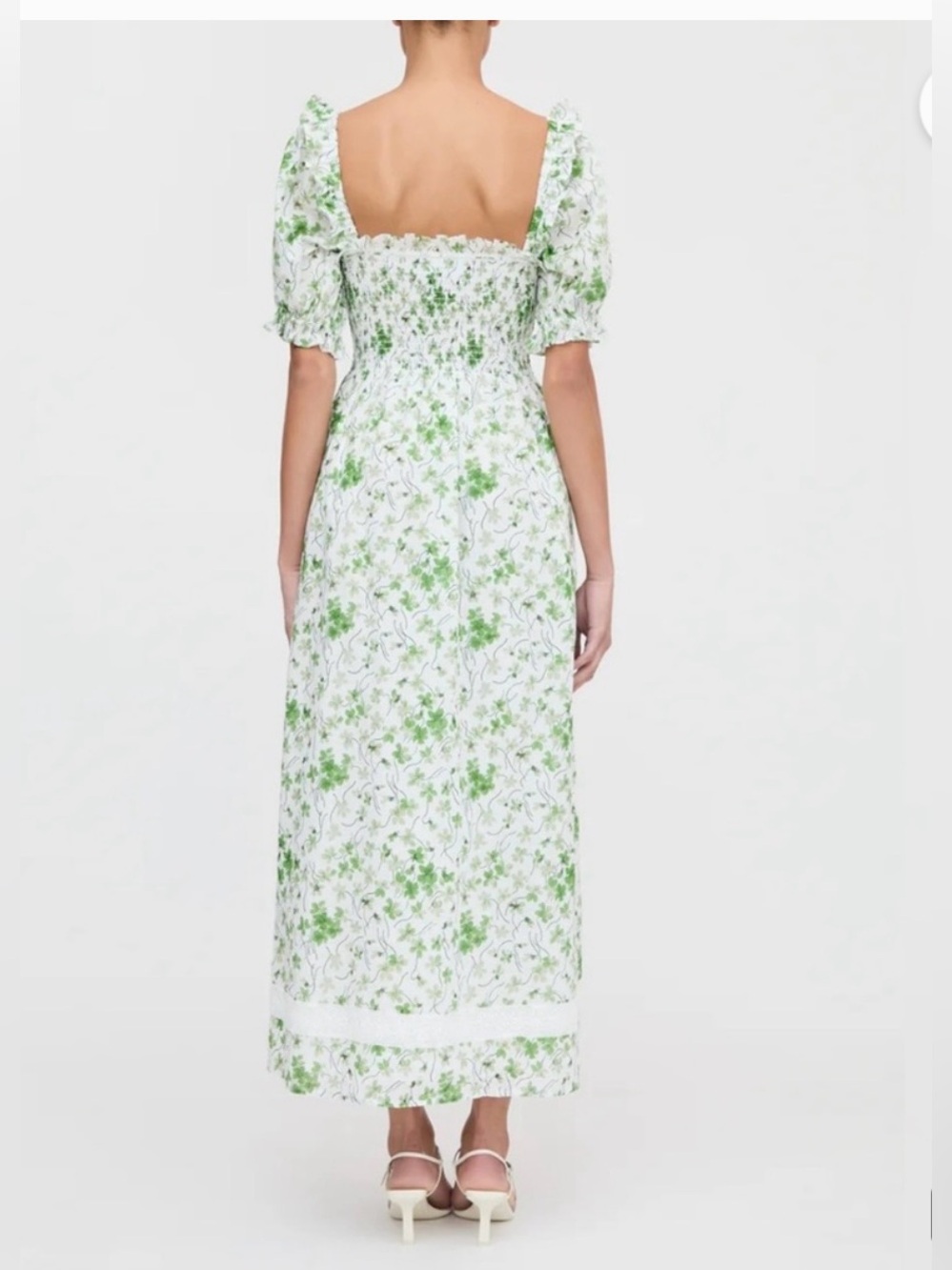 HILL HOUSE Green Sweet Pea Scarlett Nap Dress Size: S - Picture 3 of 17